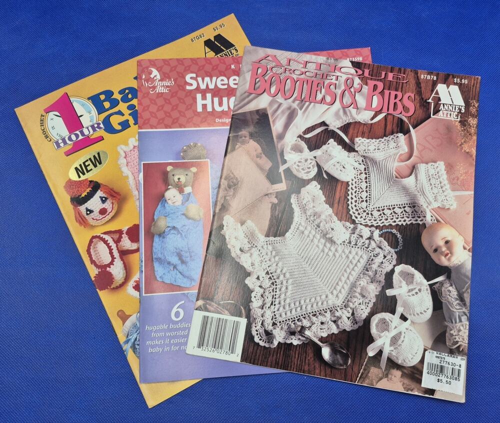 Vintage Annies Attic Crochet Baby Gift Patterns 3 Booklets